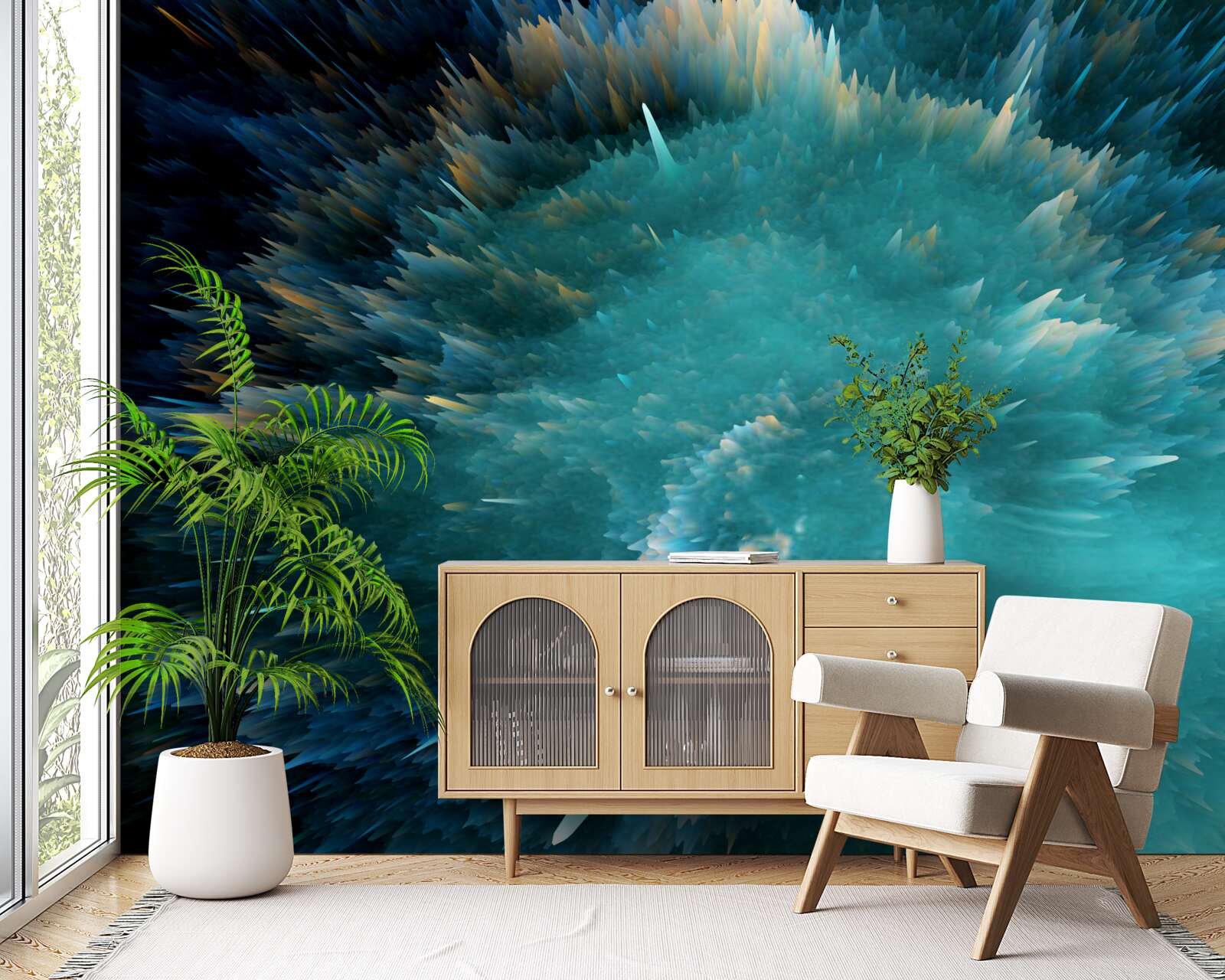 Fototapet o sclipire de pigmentare turcoaz viu