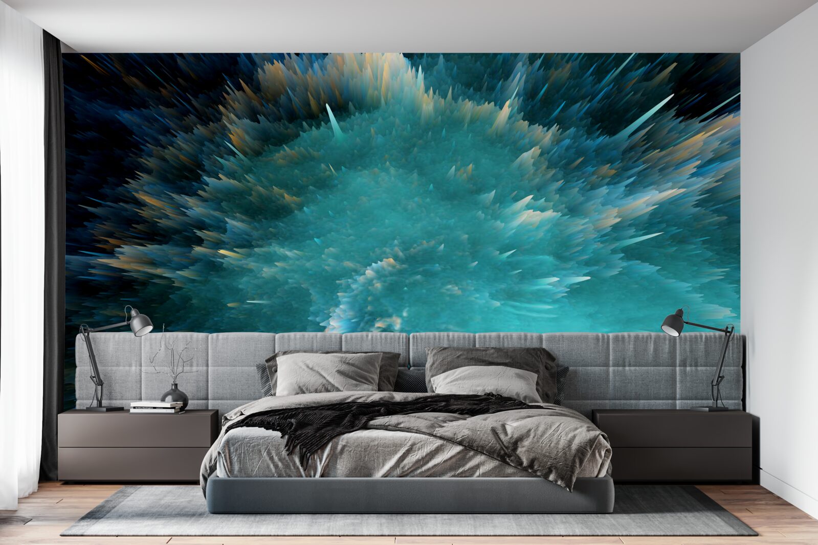 Fototapet o sclipire de pigmentare turcoaz viu