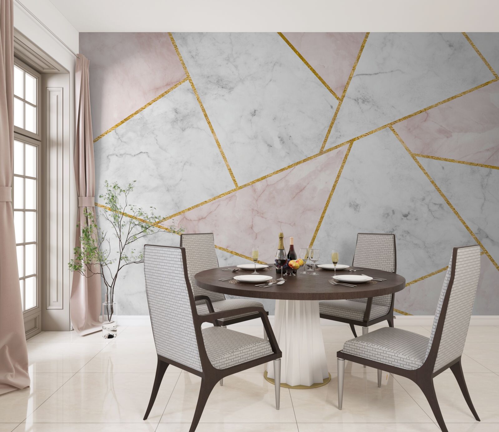 Fototapet marmură gri cu unghiuri uniforme