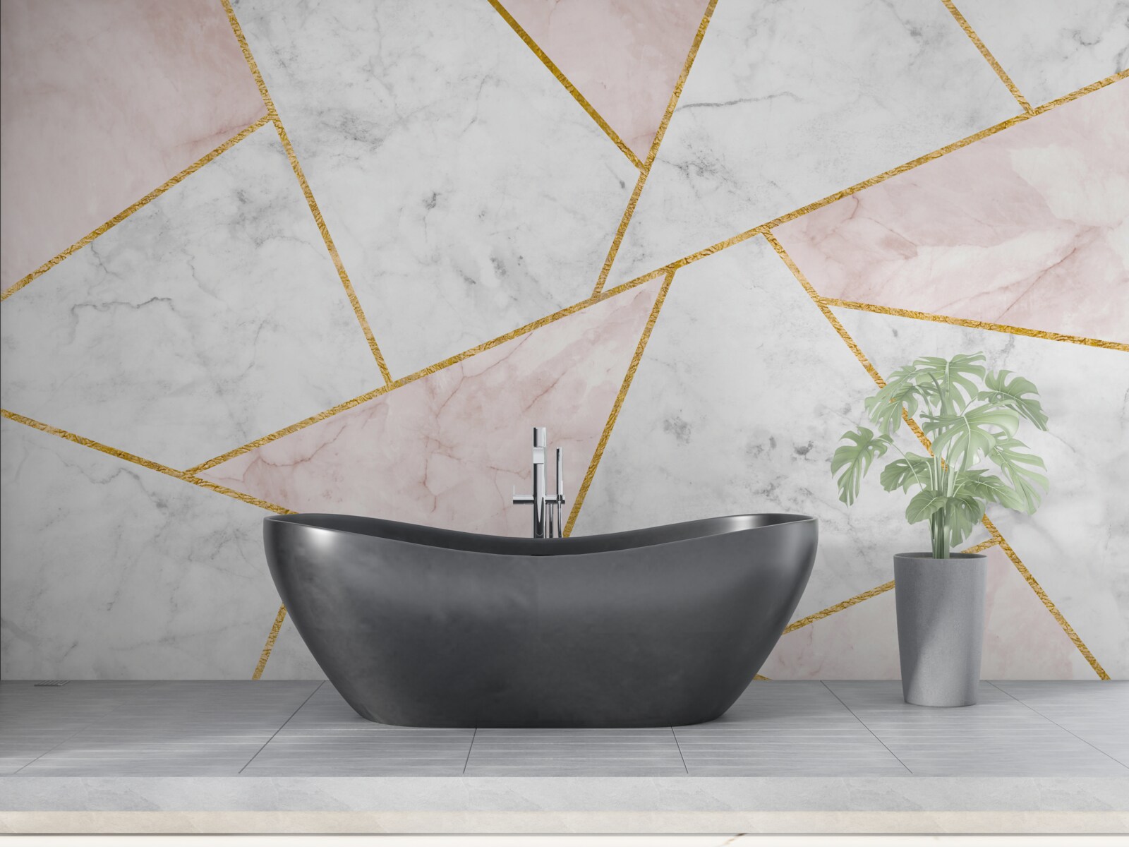 Fototapet marmură gri cu unghiuri uniforme