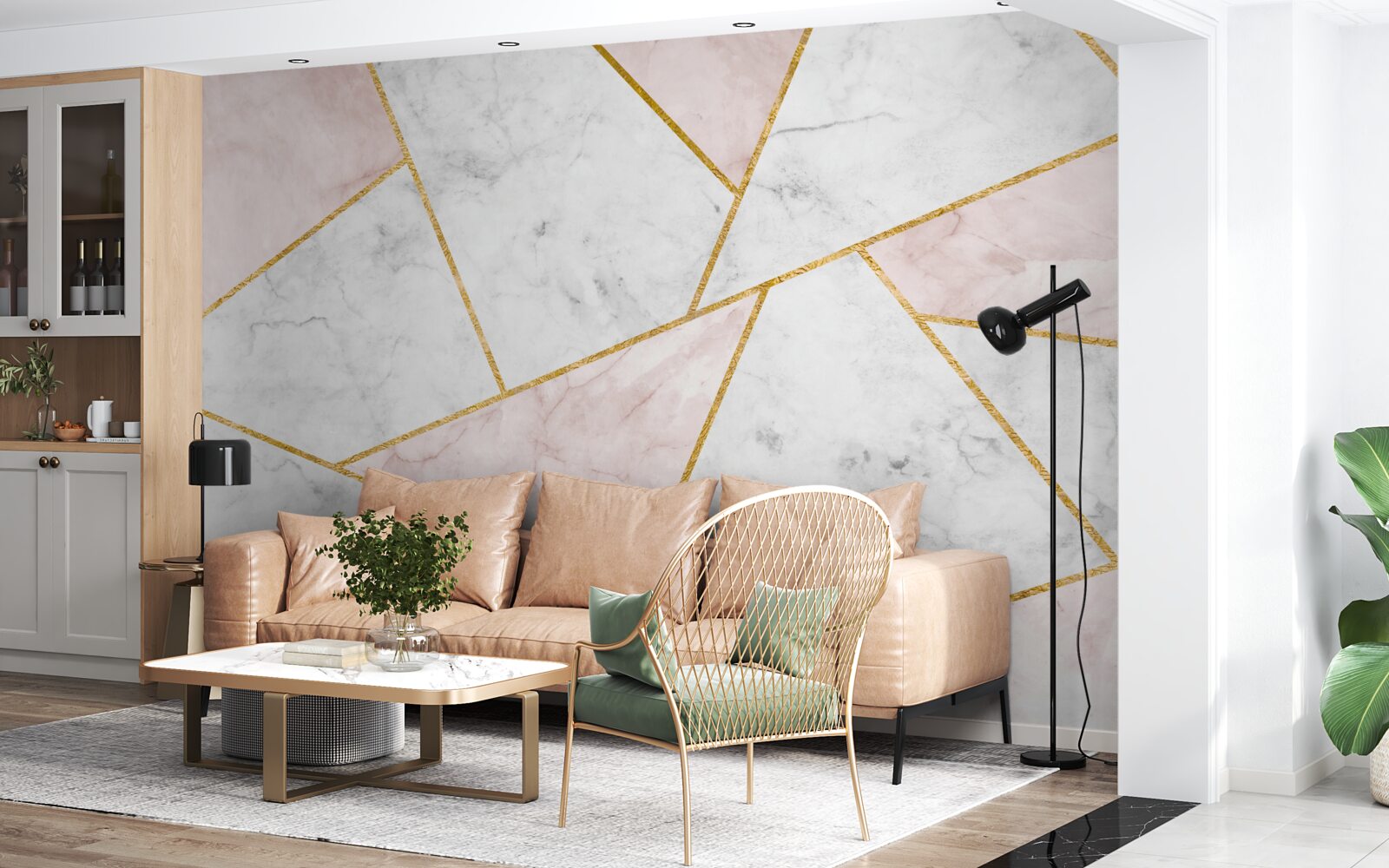 Fototapet marmură gri cu unghiuri uniforme