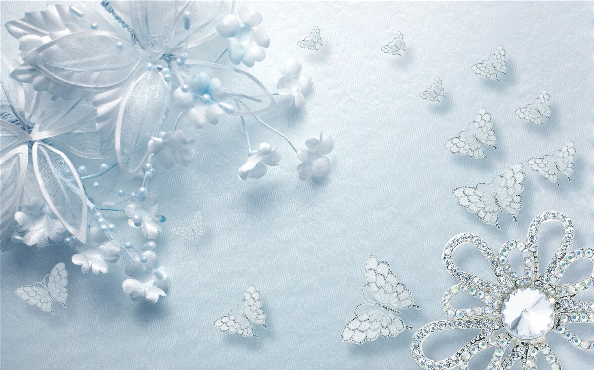 Fototapet muguri înfloriți sub fluturi aeropurtați