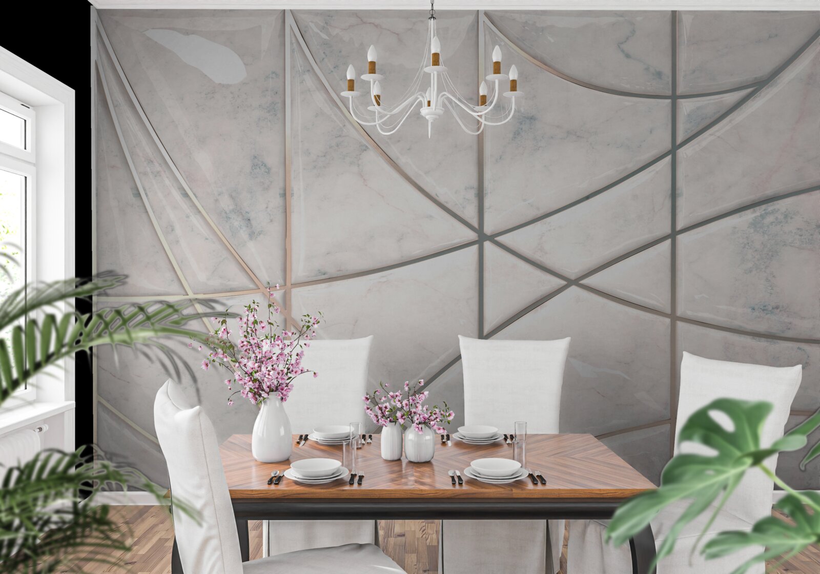 Fototapet curbele netede sunt plasate pe un fundal deschis