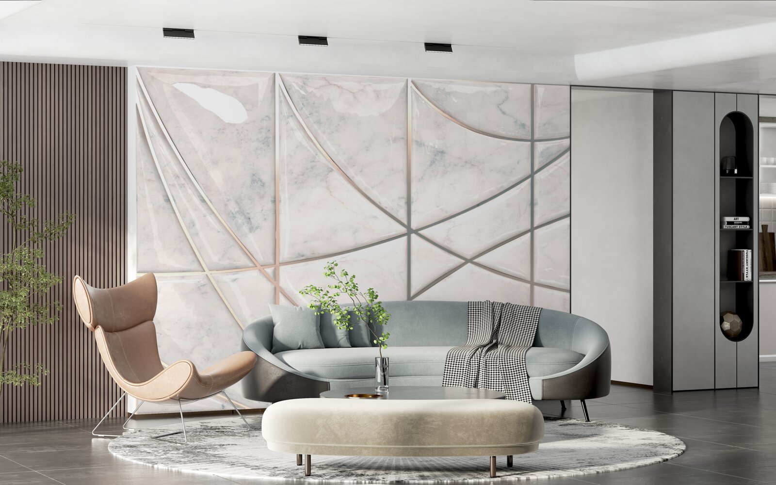 Fototapet curbele netede sunt plasate pe un fundal deschis