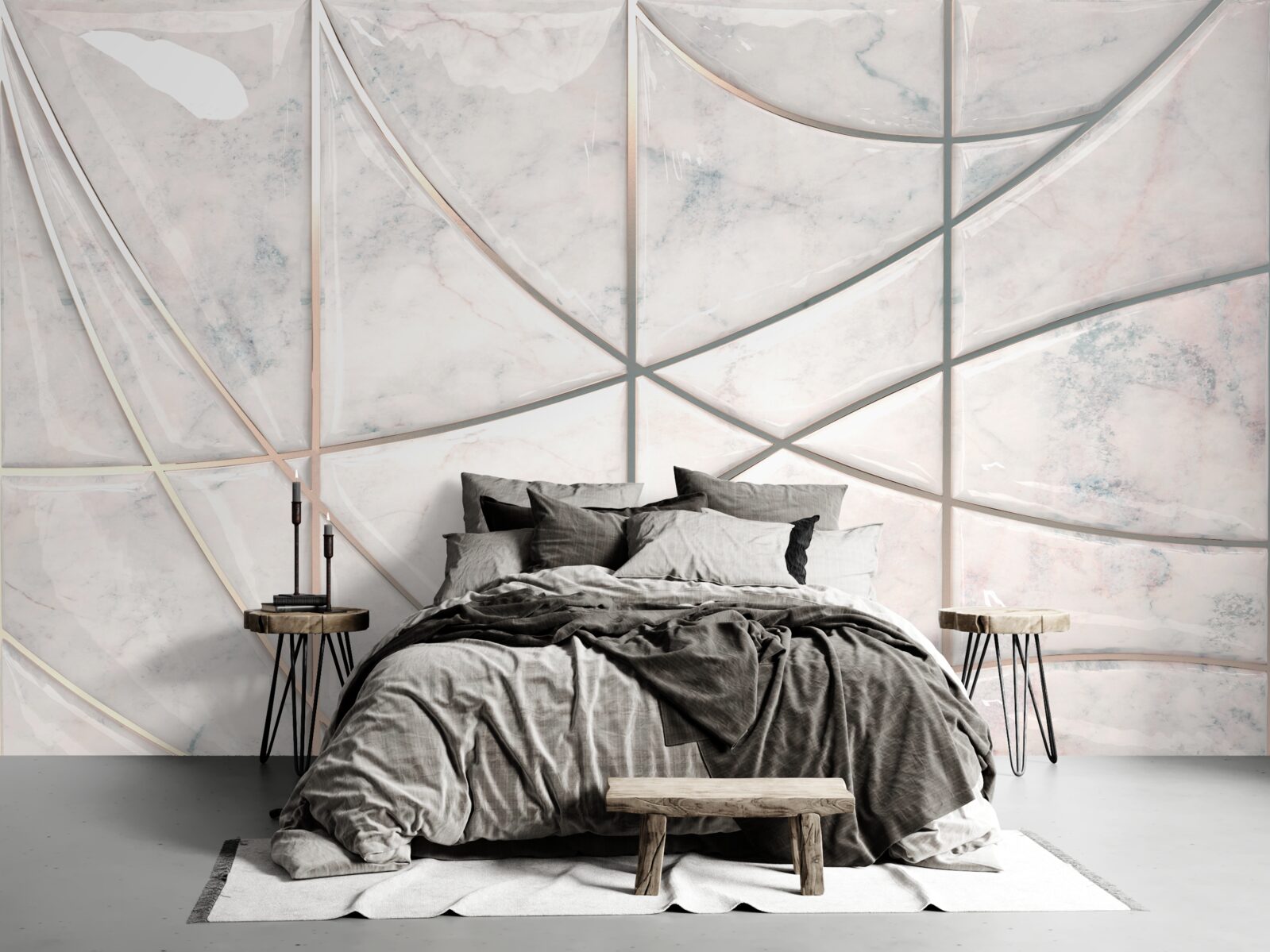 Fototapet curbele netede sunt plasate pe un fundal deschis