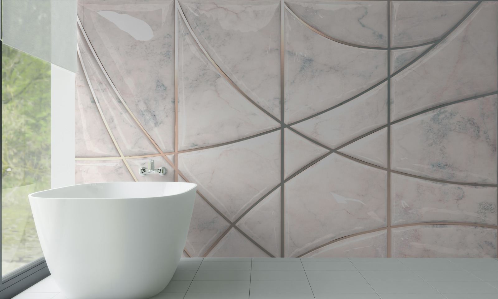 Fototapet curbele netede sunt plasate pe un fundal deschis