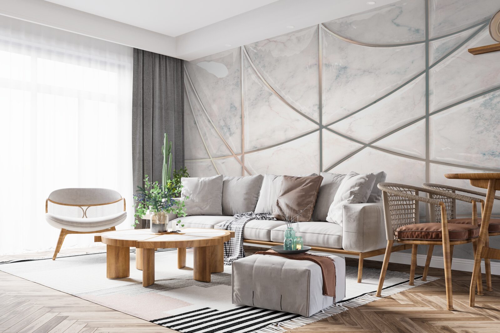 Fototapet curbele netede sunt plasate pe un fundal deschis