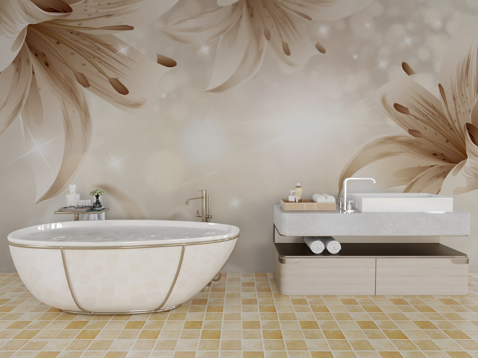 Fototapet buchet moale de crini strălucitori