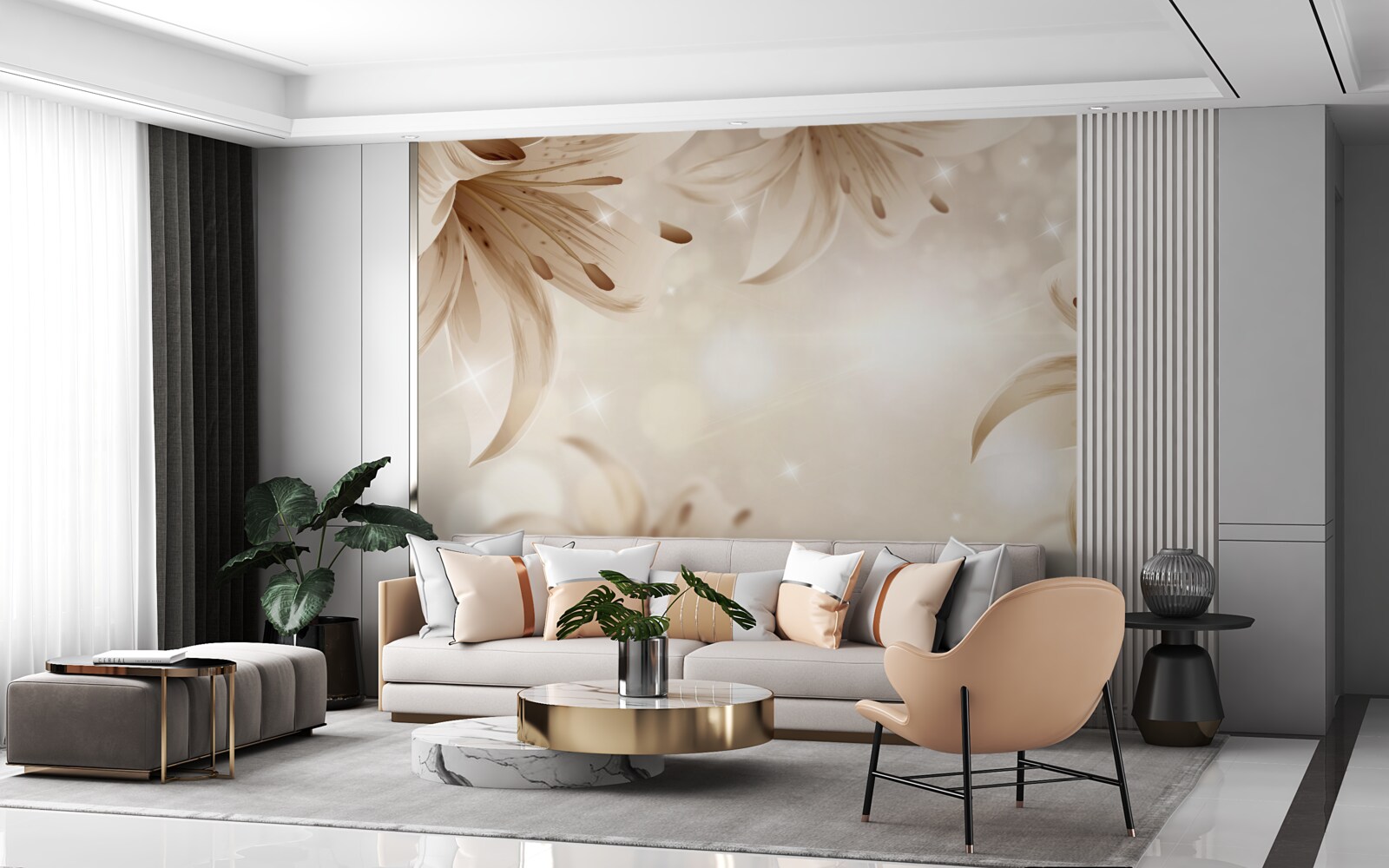 Fototapet buchet moale de crini strălucitori