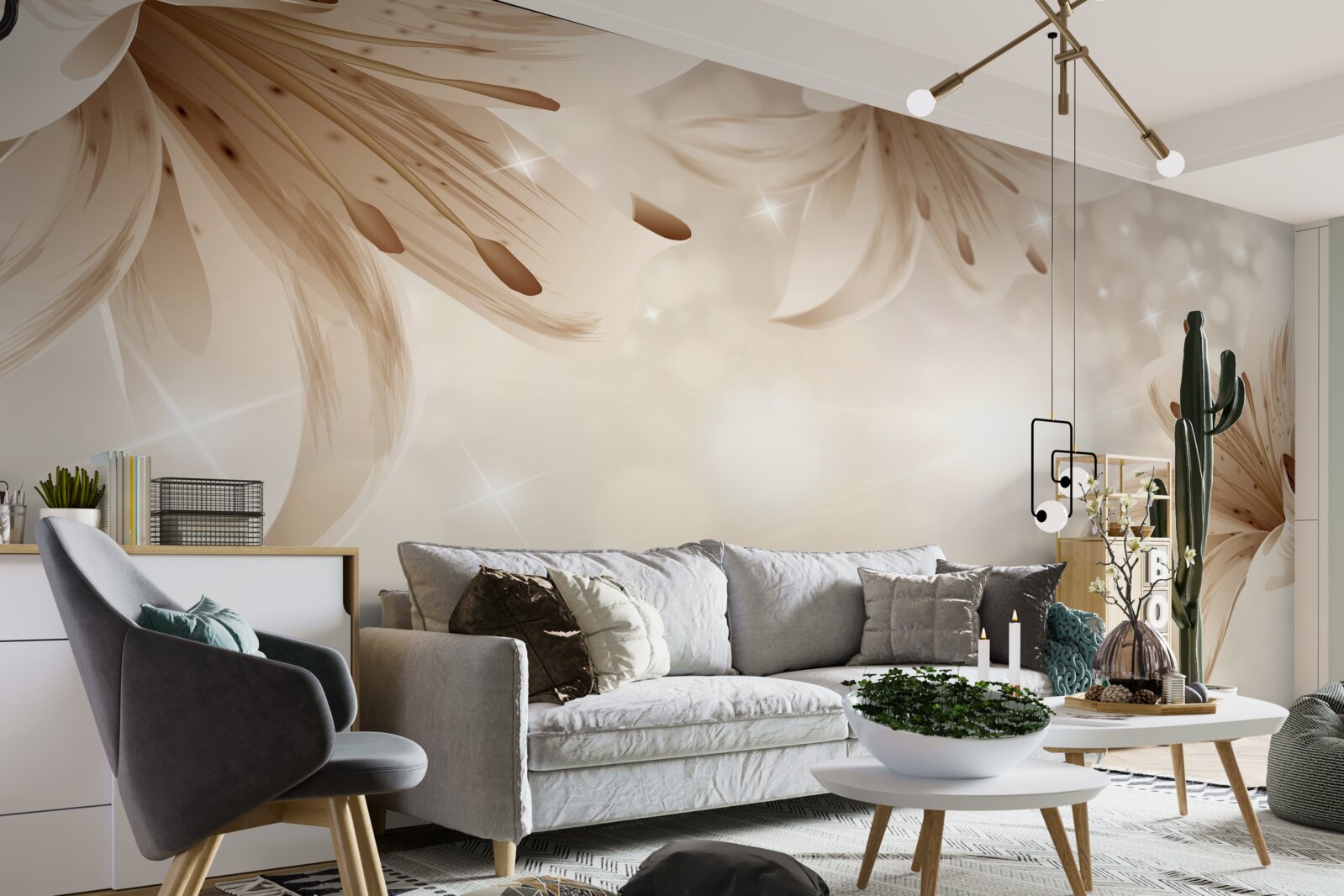 Fototapet buchet moale de crini strălucitori