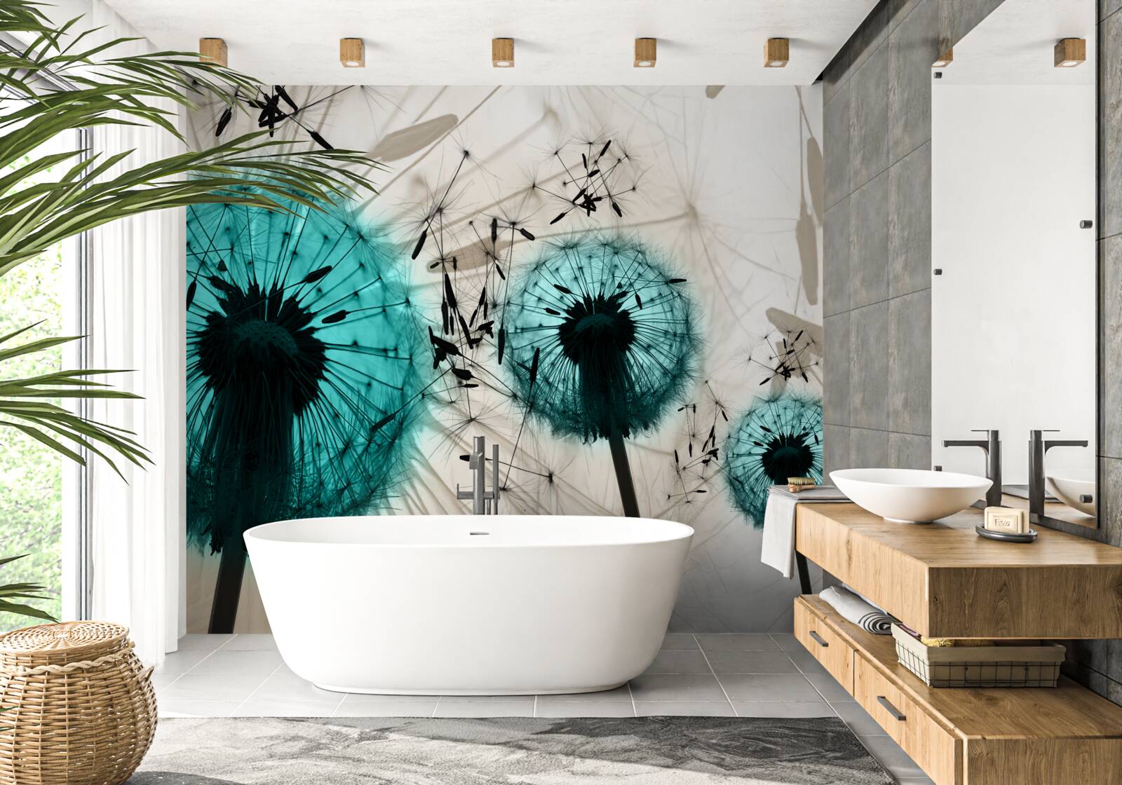 Fototapet prim-planuri de păpădii