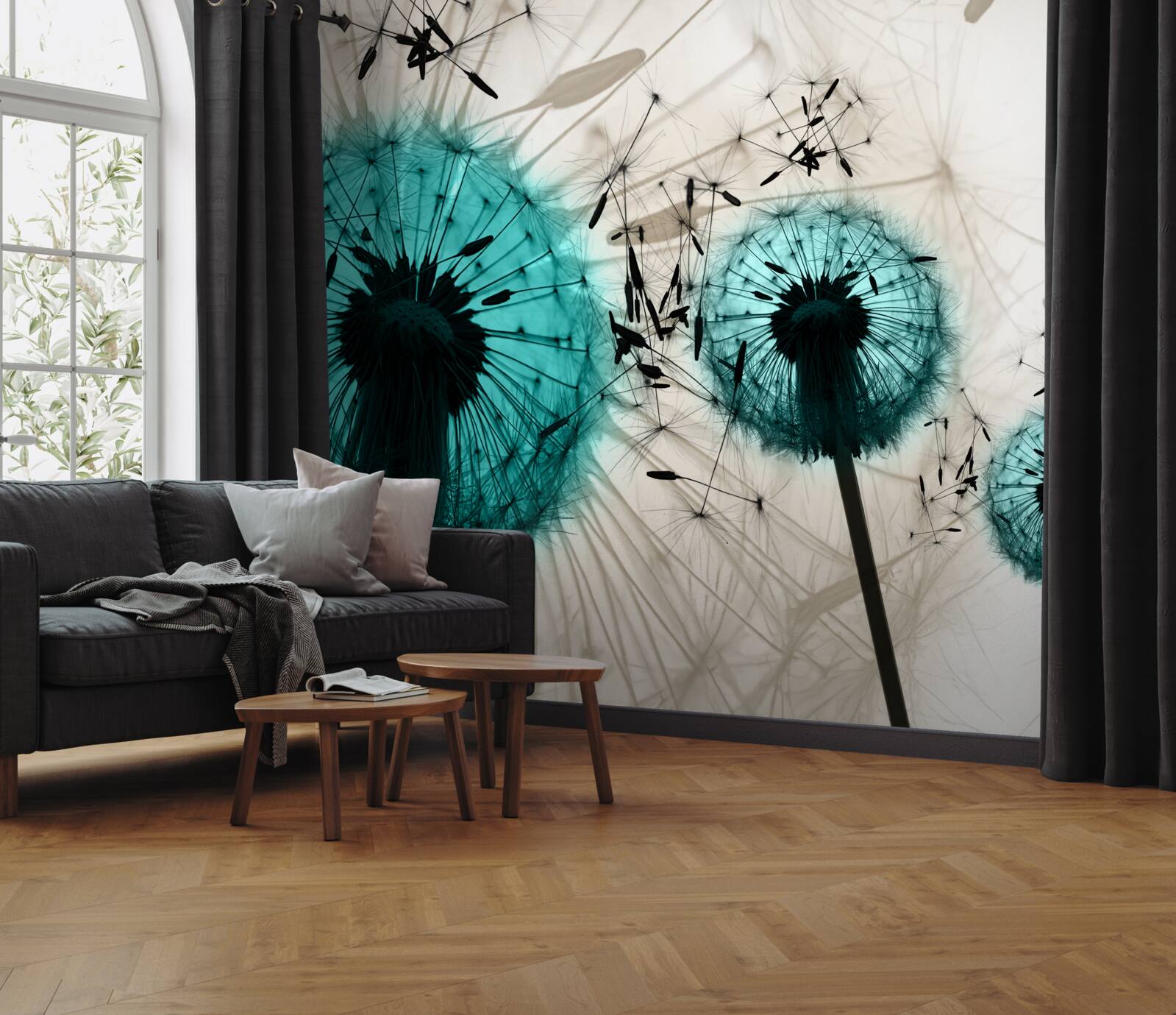 Fototapet prim-planuri de păpădii