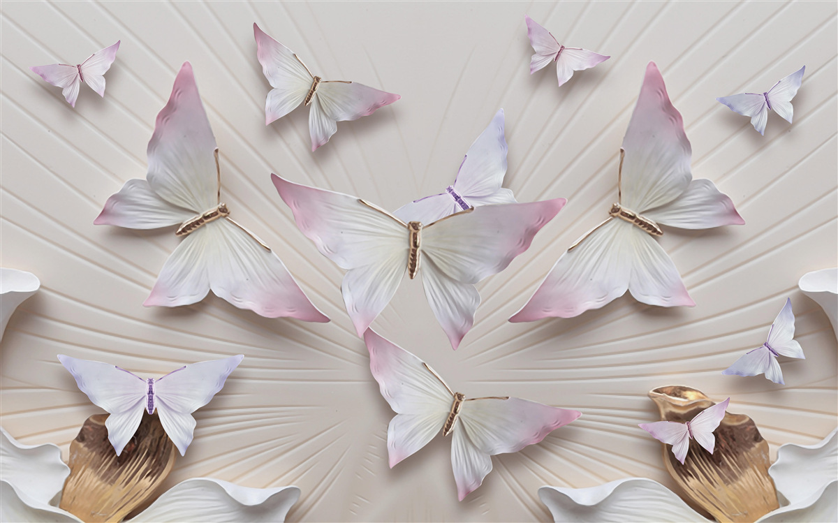 Fototapet stol de fluturi înălțându-se spre cer