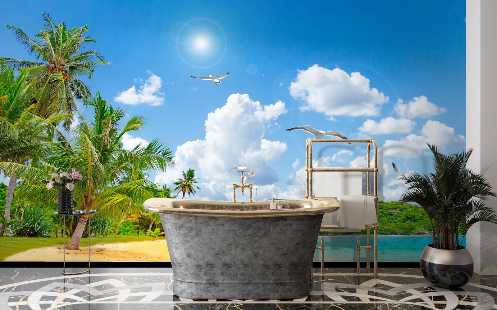 Fototapet marea și plaja sunt frumoase