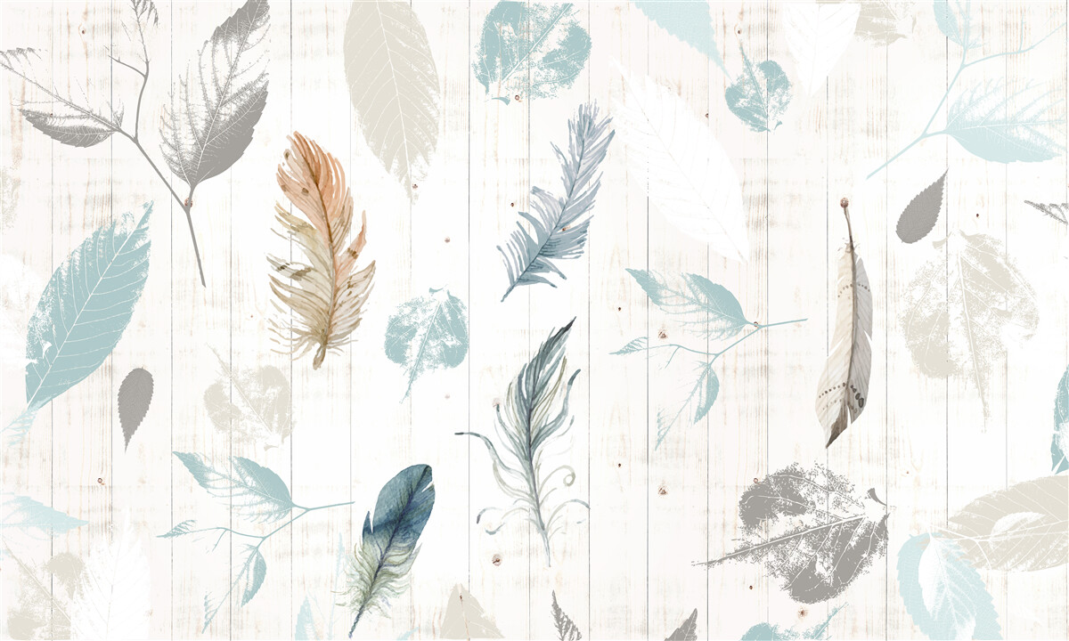 Fototapet Urme de frunze tropicale de toamnă