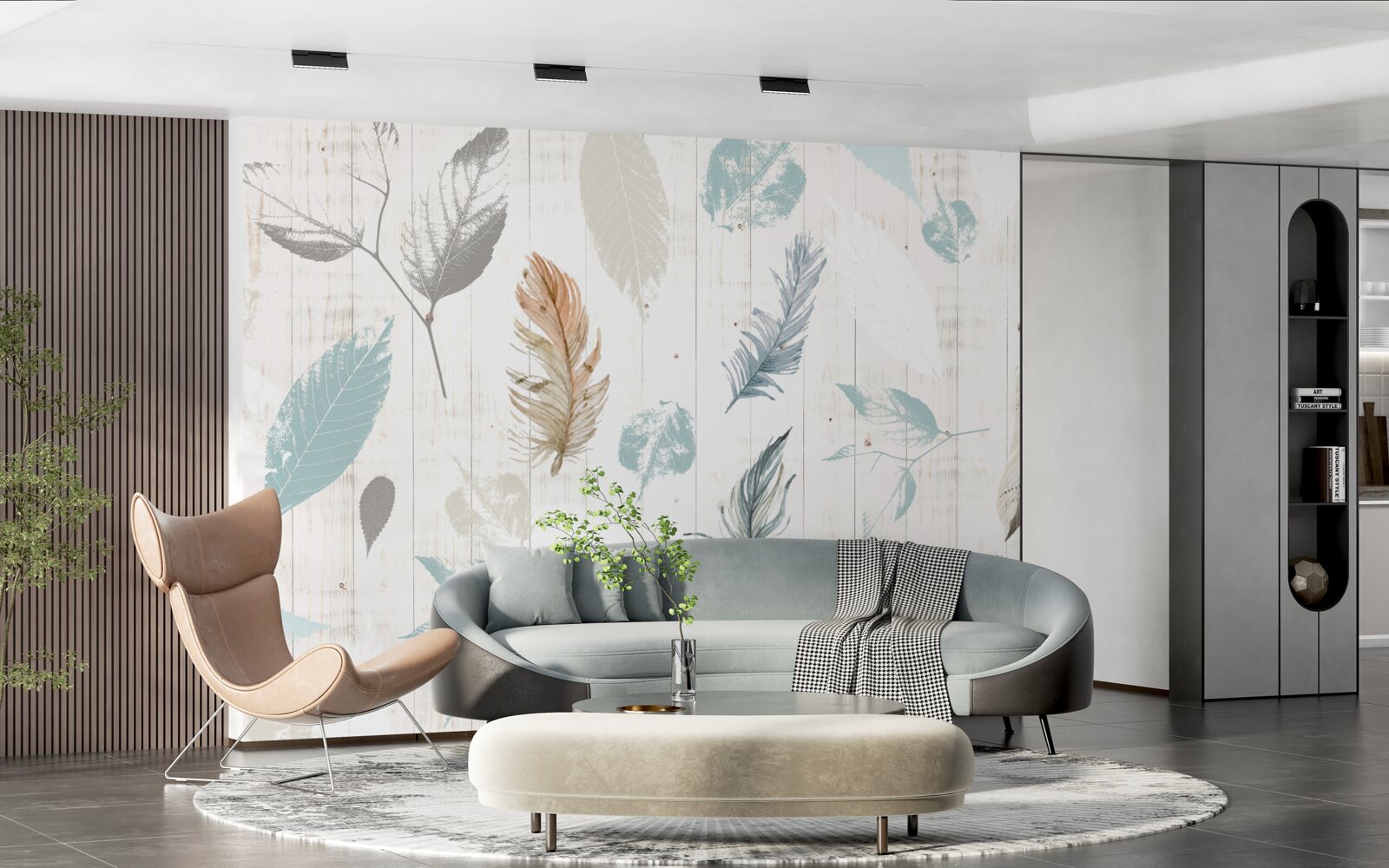 Fototapet Urme de frunze tropicale de toamnă