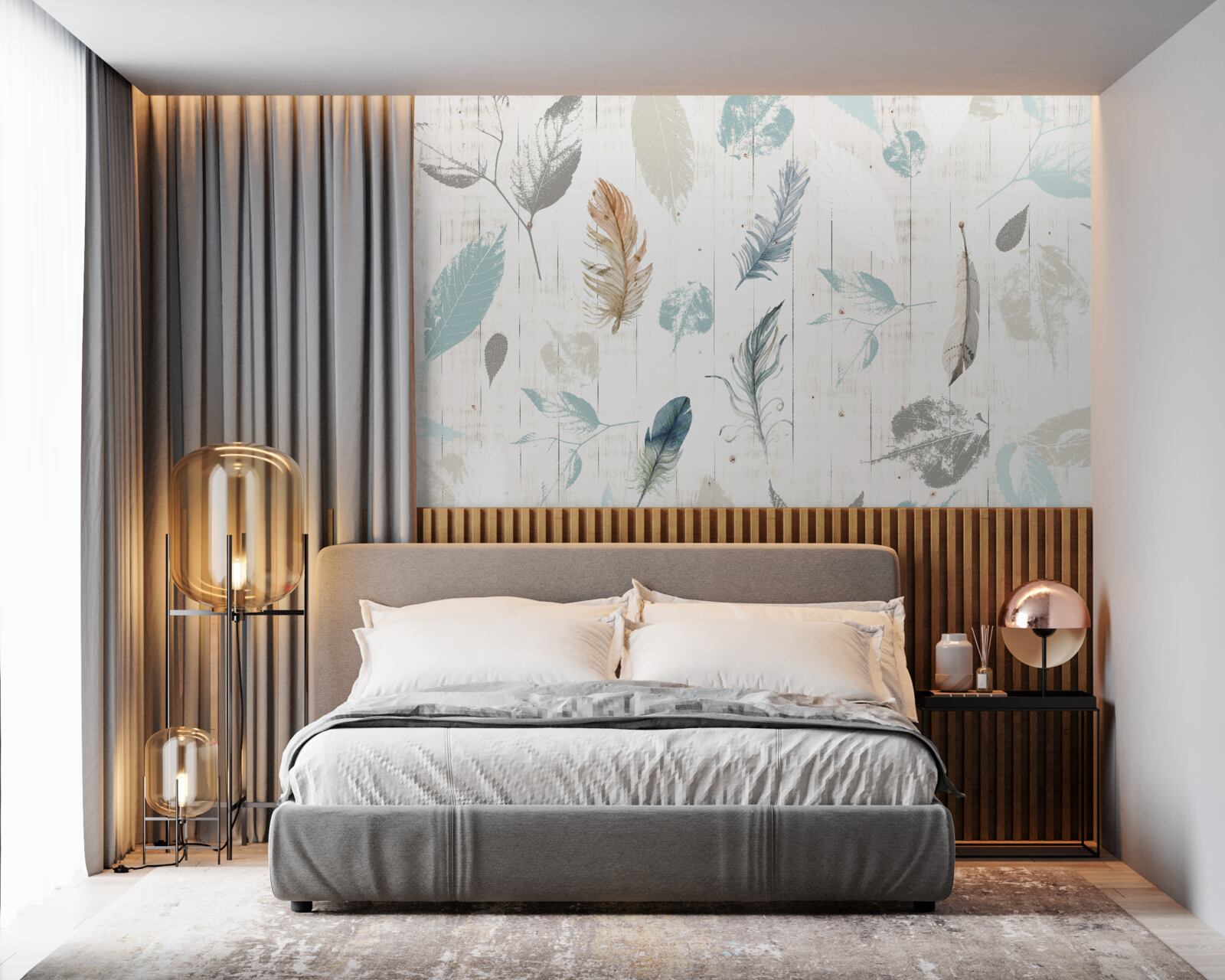 Fototapet Urme de frunze tropicale de toamnă