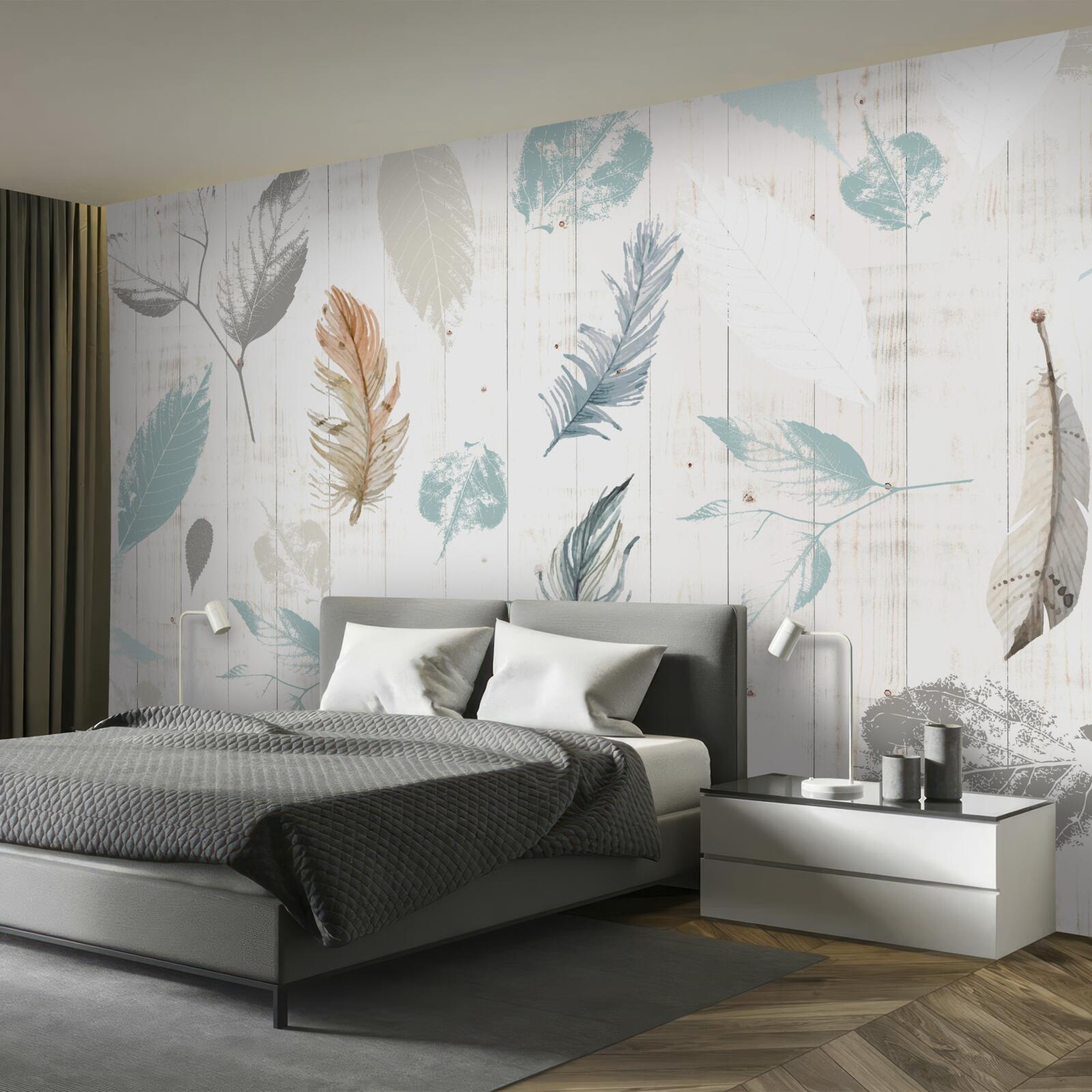 Fototapet Urme de frunze tropicale de toamnă