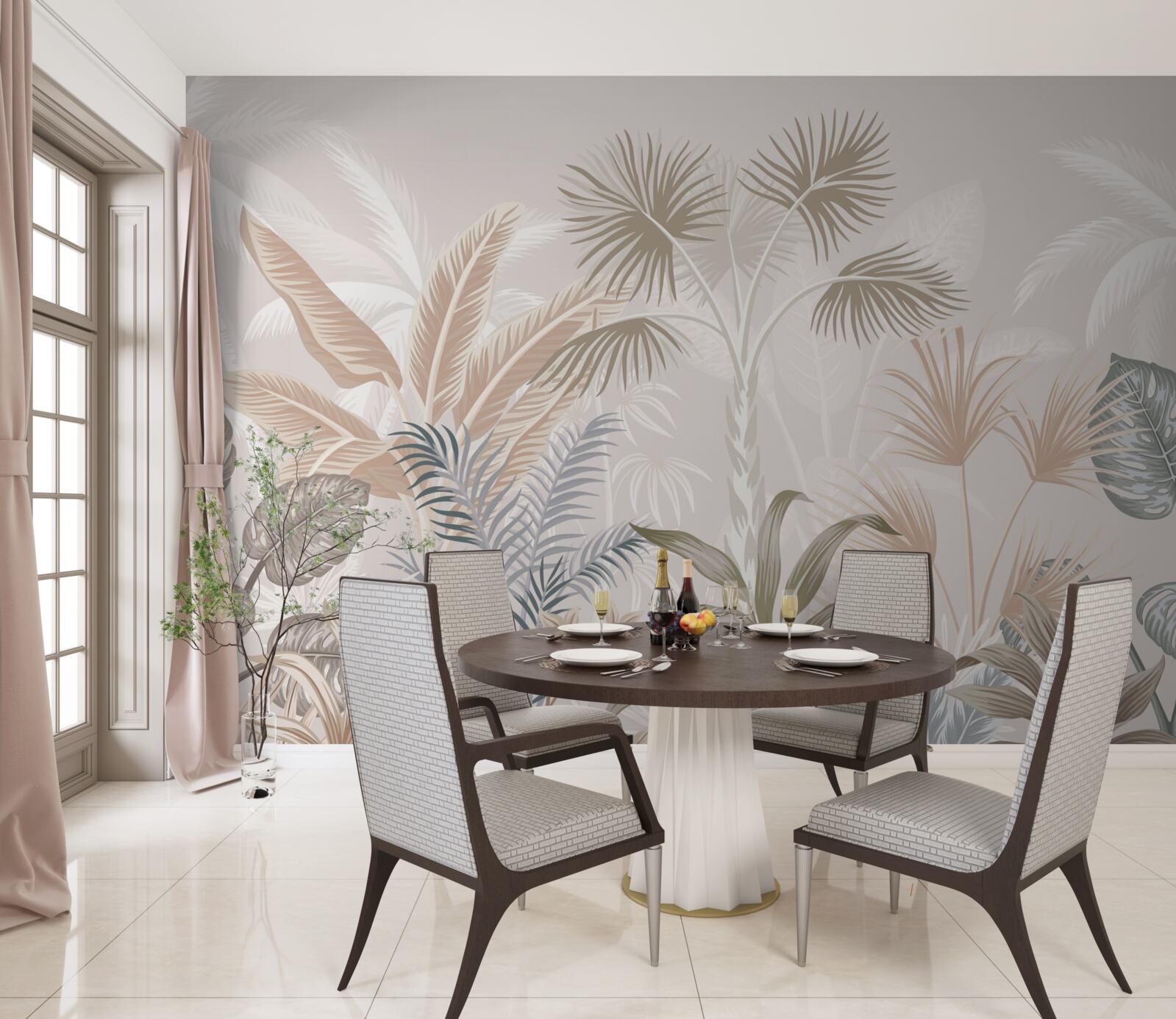 Fototapet plante tropicale în ploile de vară