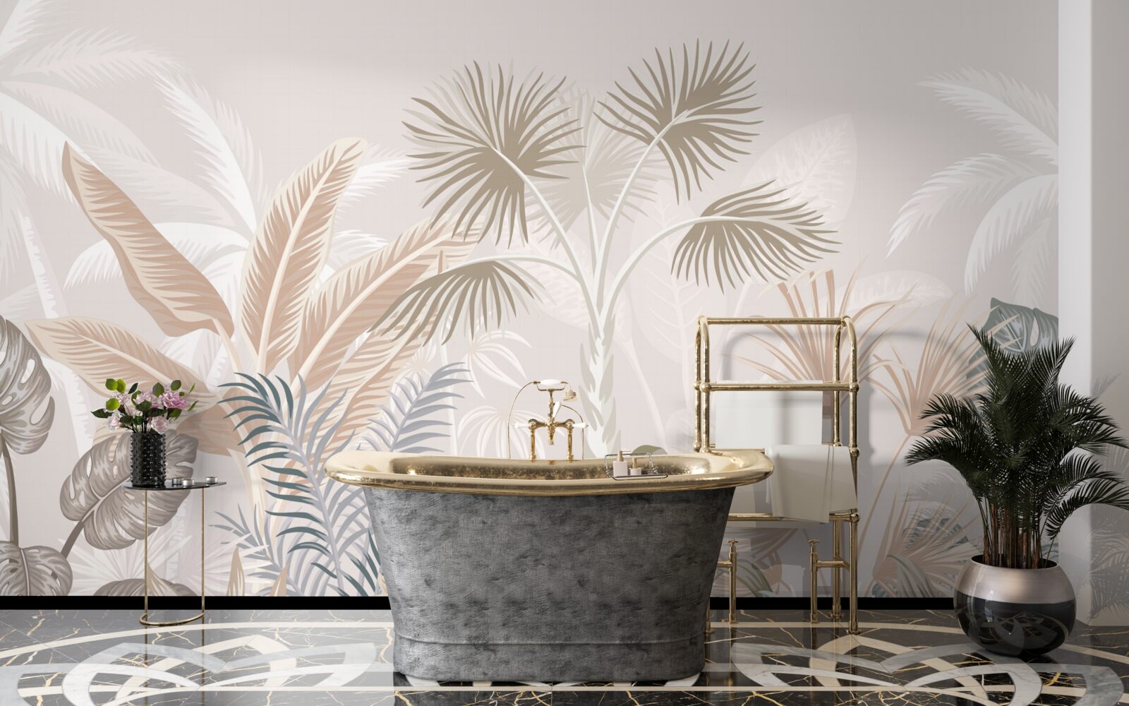 Fototapet plante tropicale în ploile de vară