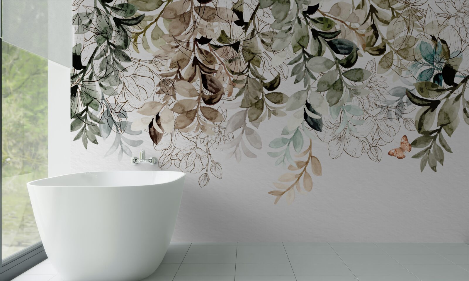 Fototapet fluturii zburdă pe sub acoperirea densă de frunze