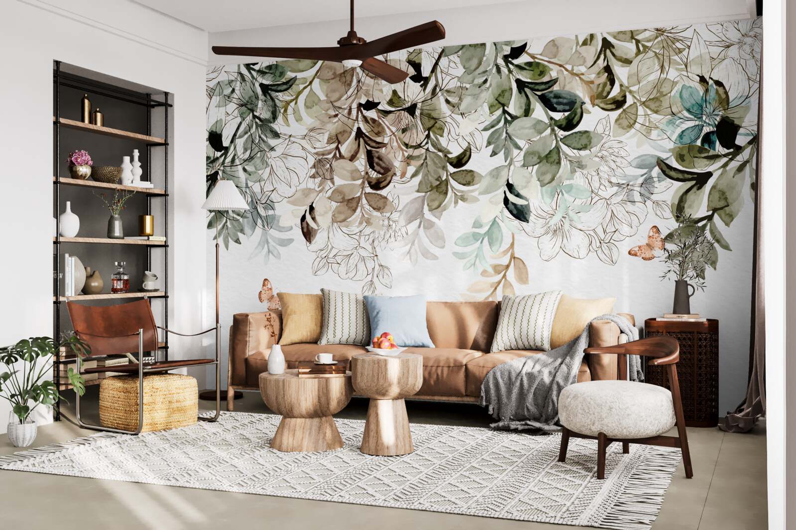 Fototapet fluturii zburdă pe sub acoperirea densă de frunze