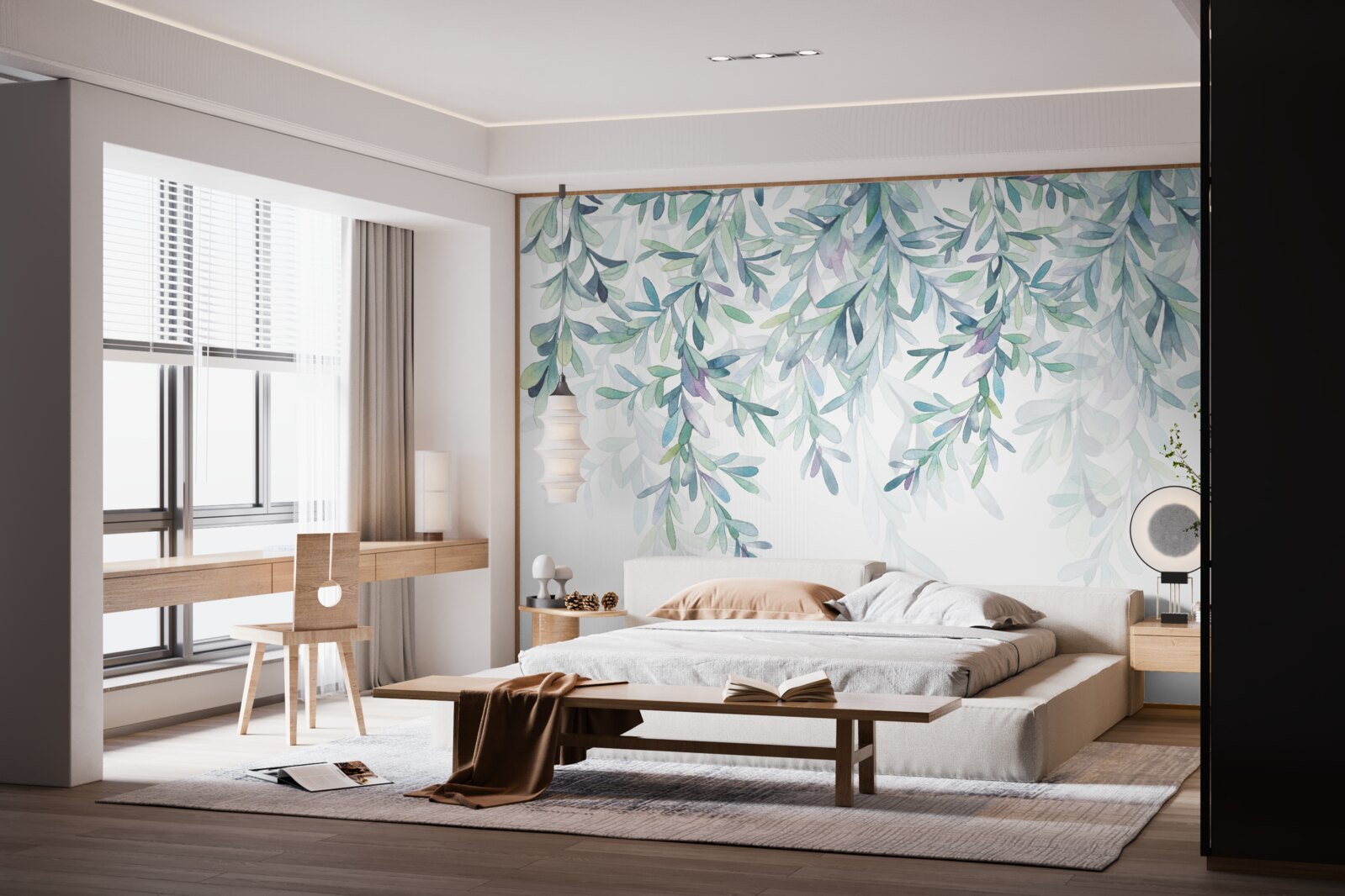 Fototapet frunzele de pe ramuri devin verzi