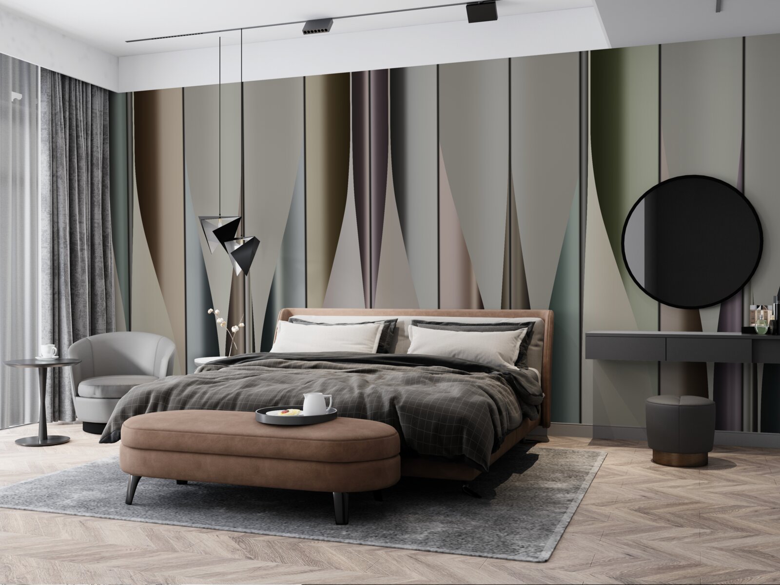 Fototapet Placă de parchet așezată vertical cu capete ascuțite