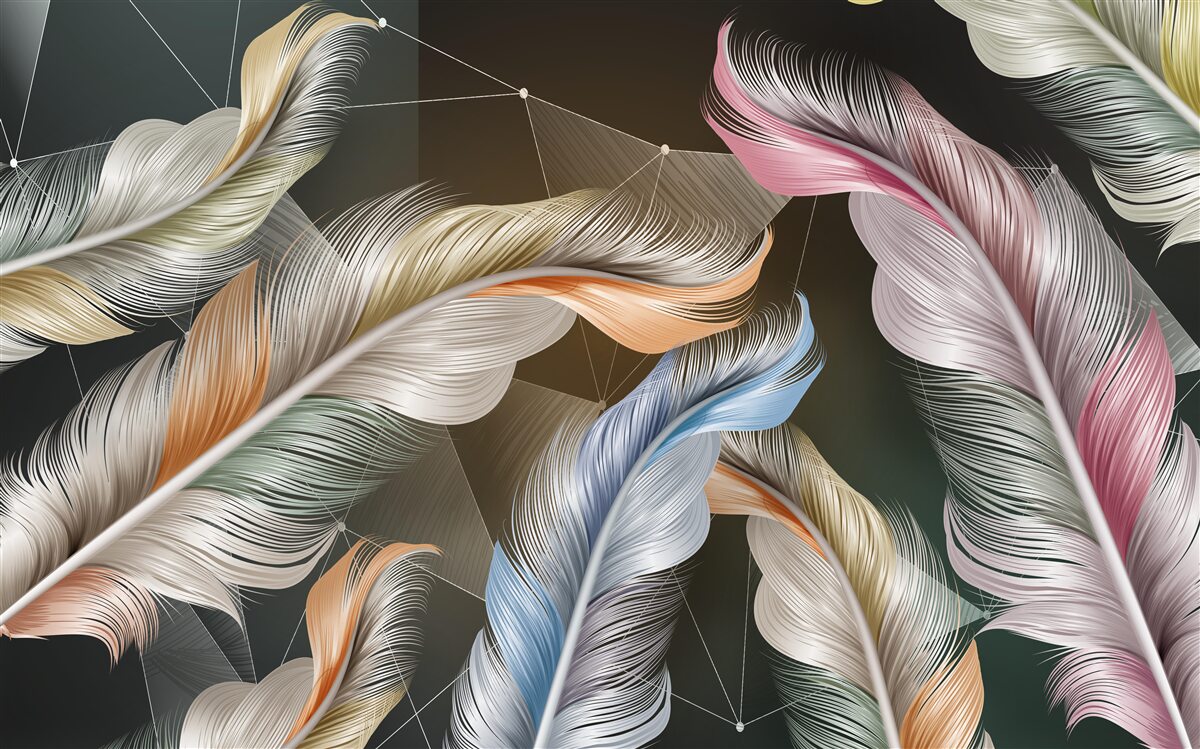 Fototapet o notă de culori strălucitoare pe cerul nopții