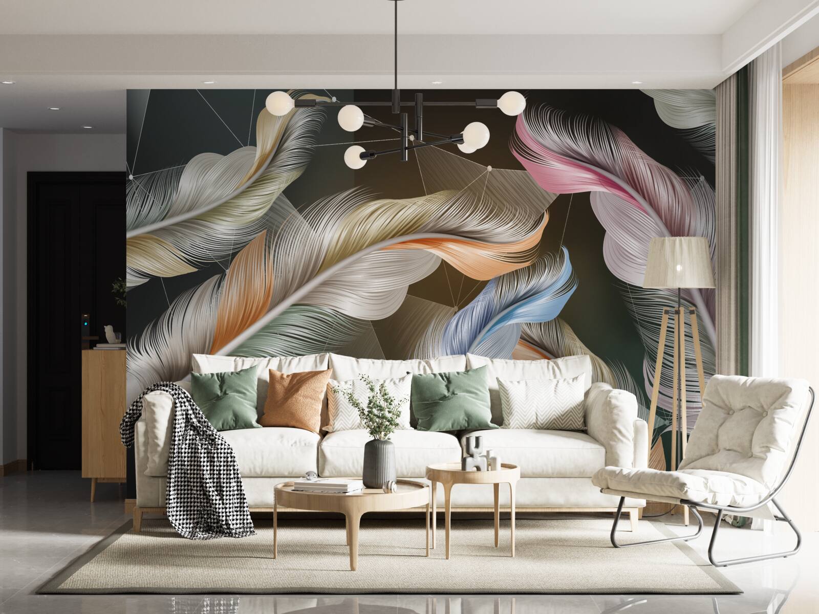 Fototapet o notă de culori strălucitoare pe cerul nopții