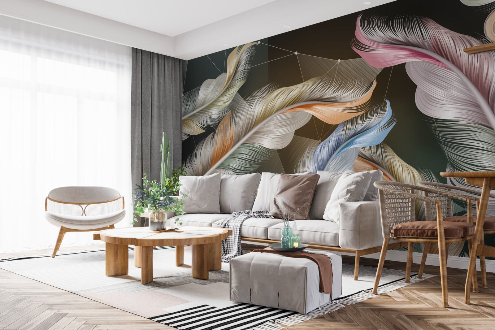 Fototapet o notă de culori strălucitoare pe cerul nopții