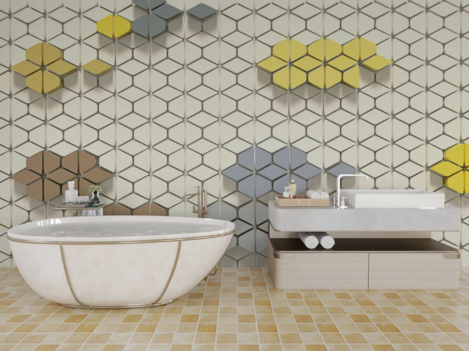 Fototapet carouri luminoase cu elemente multicolore