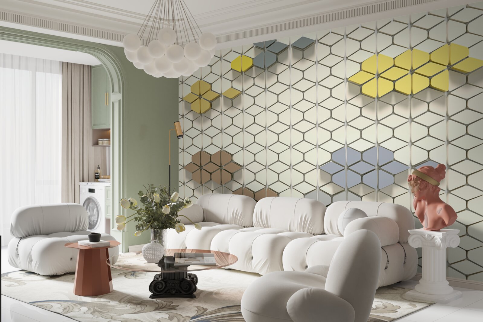 Fototapet carouri luminoase cu elemente multicolore