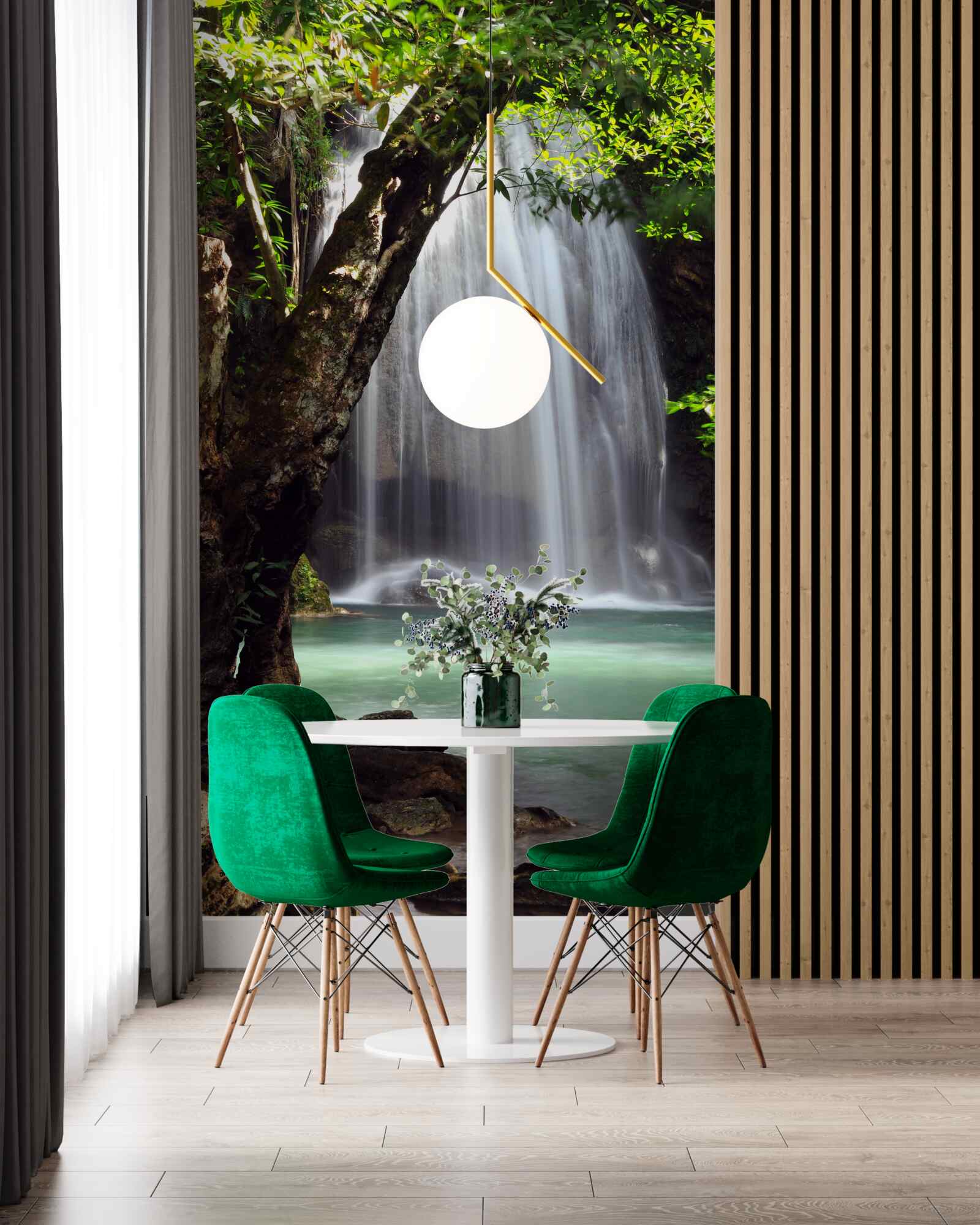 Fototapet erawan, o cascadă din zona forestieră a thailandei, este situată în kanchanaburi