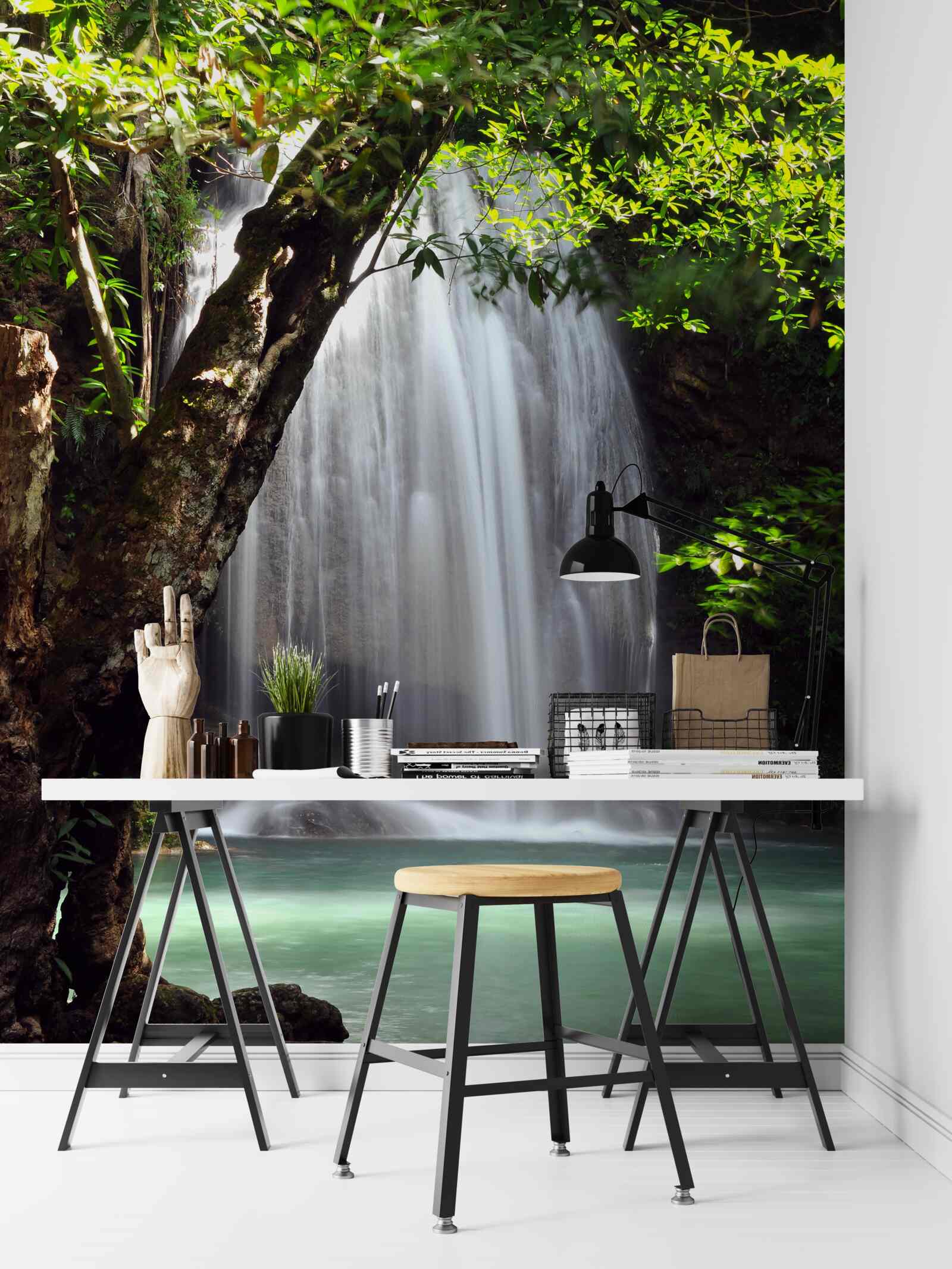 Fototapet erawan, o cascadă din zona forestieră a thailandei, este situată în kanchanaburi