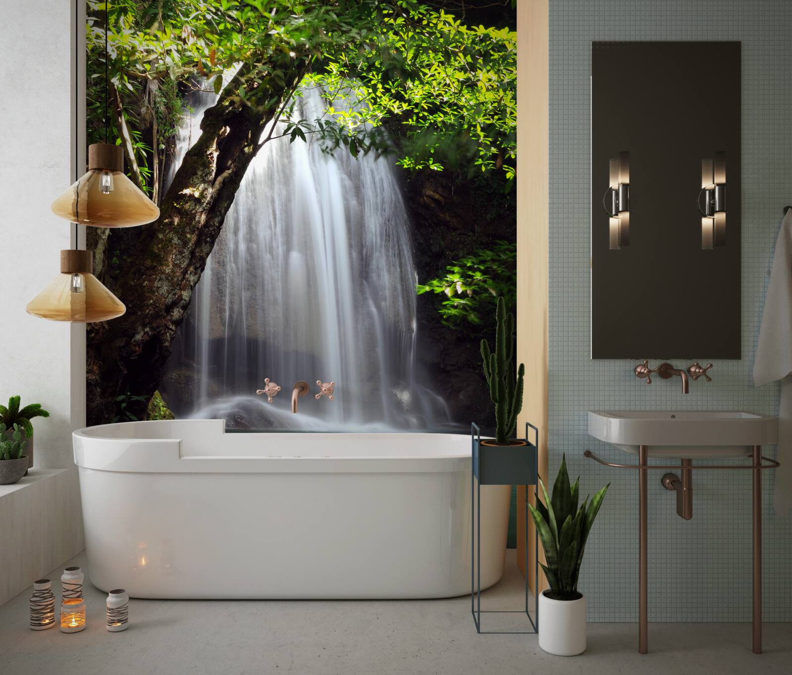 Fototapet erawan, o cascadă din zona forestieră a thailandei, este situată în kanchanaburi