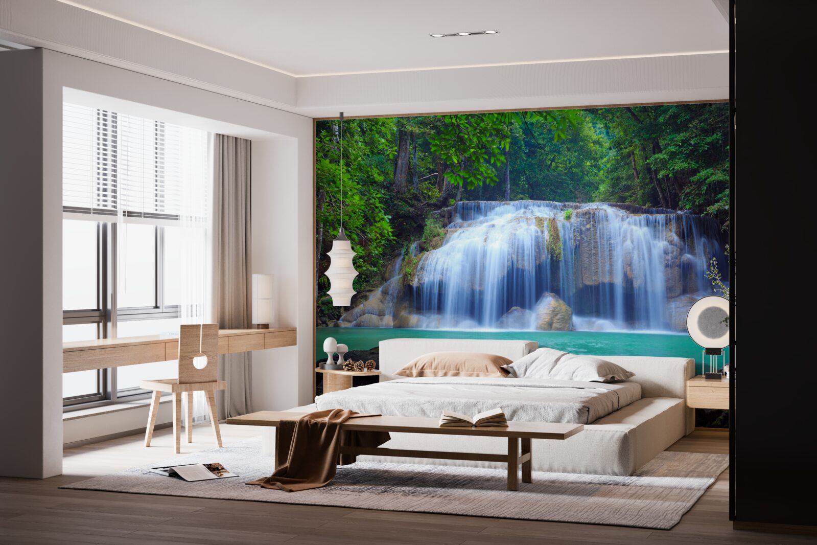 Fototapet cascada erawan din kanchanaburi, thailanda