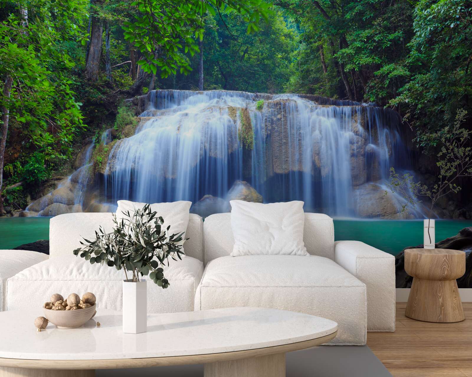 Fototapet cascada erawan din kanchanaburi, thailanda