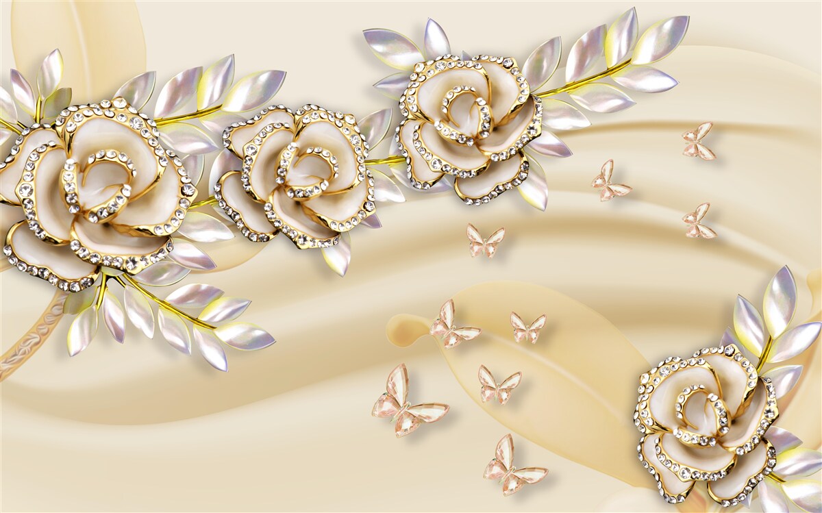 Fototapet ramură de floare de aur