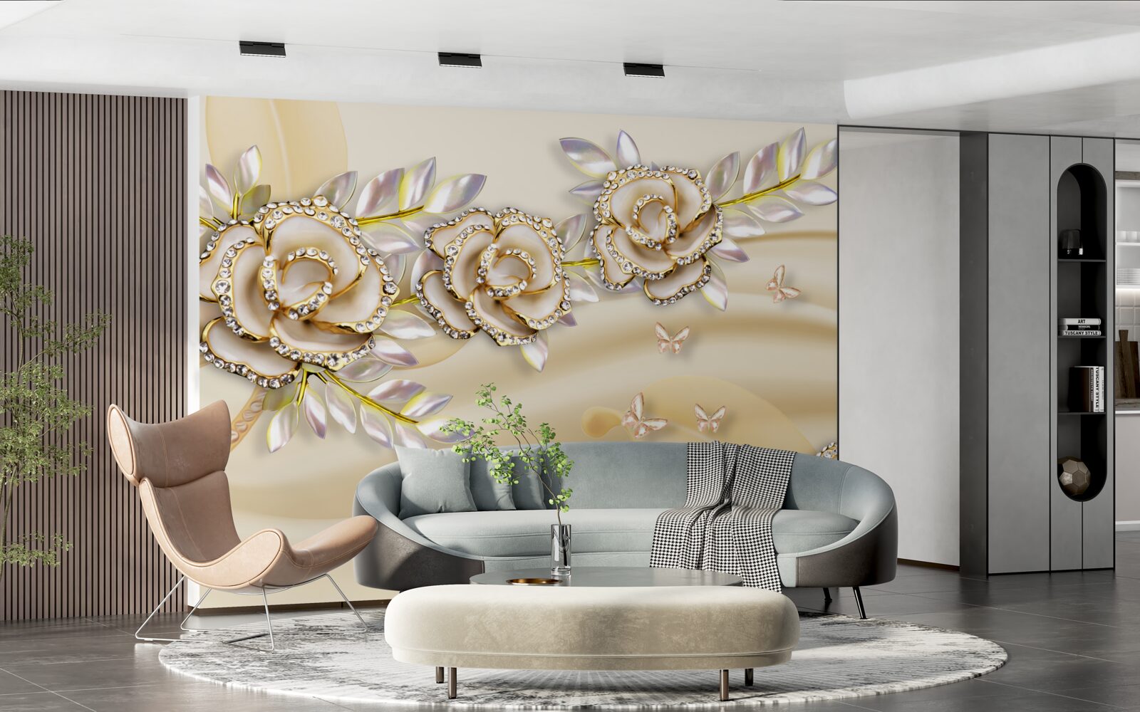 Fototapet ramură de floare de aur