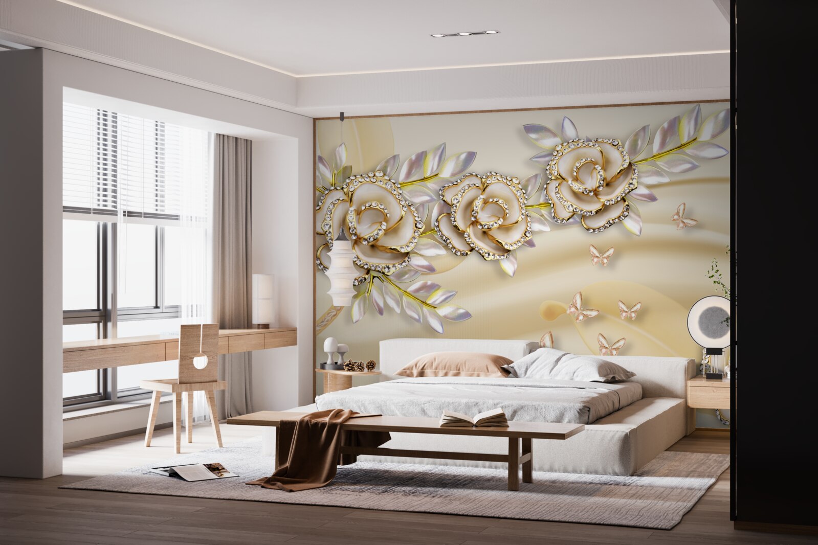 Fototapet ramură de floare de aur