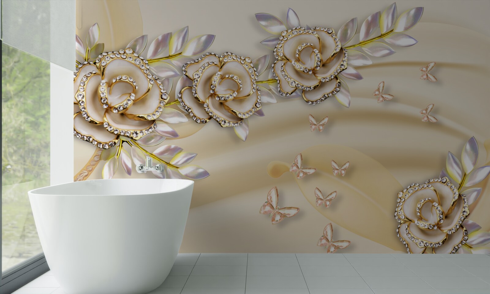 Fototapet ramură de floare de aur