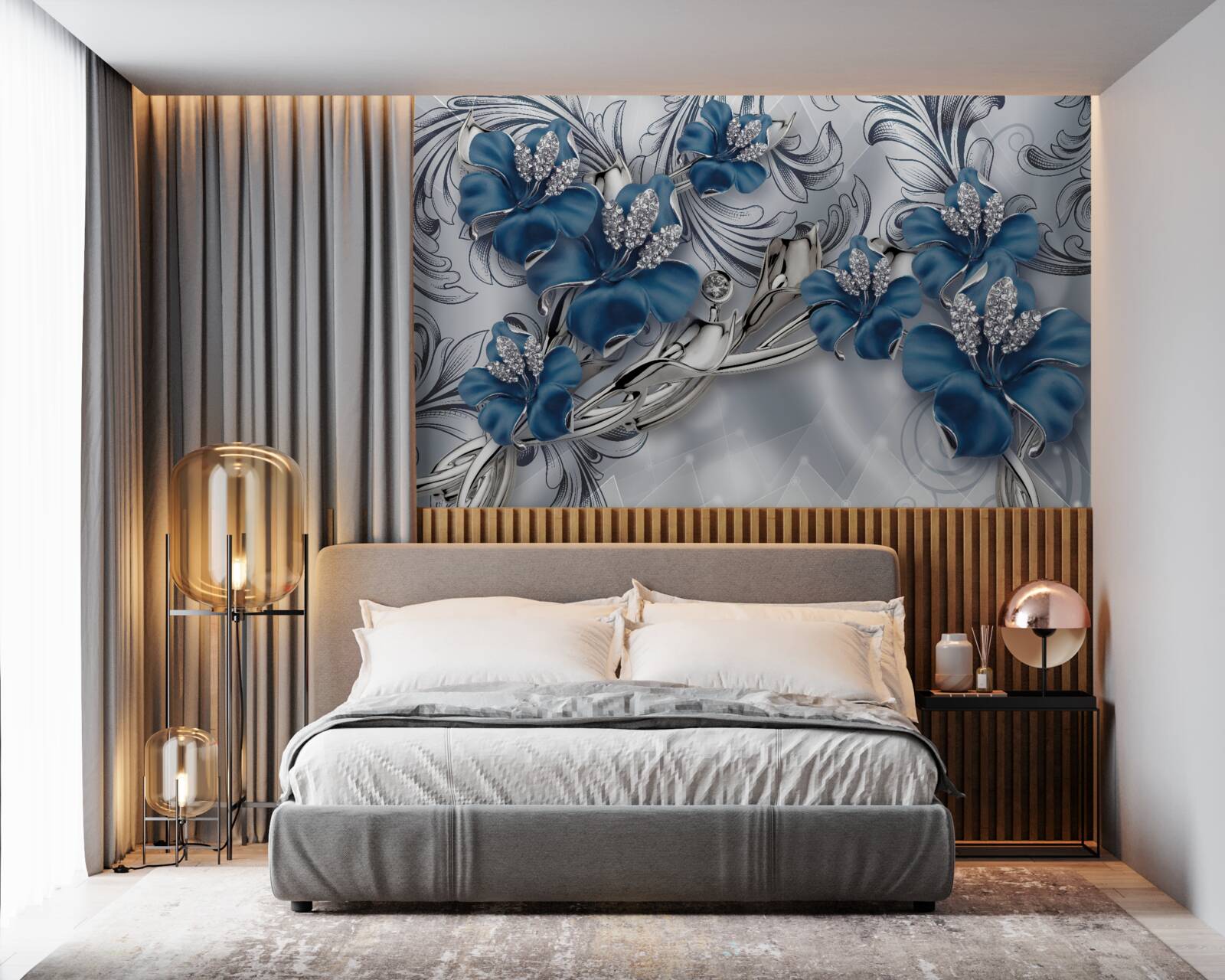 Fototapet doi muguri albaștri