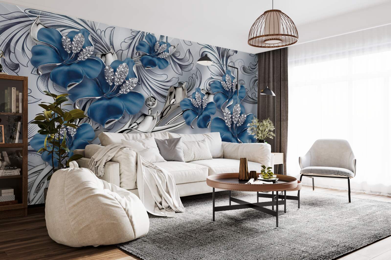 Fototapet doi muguri albaștri