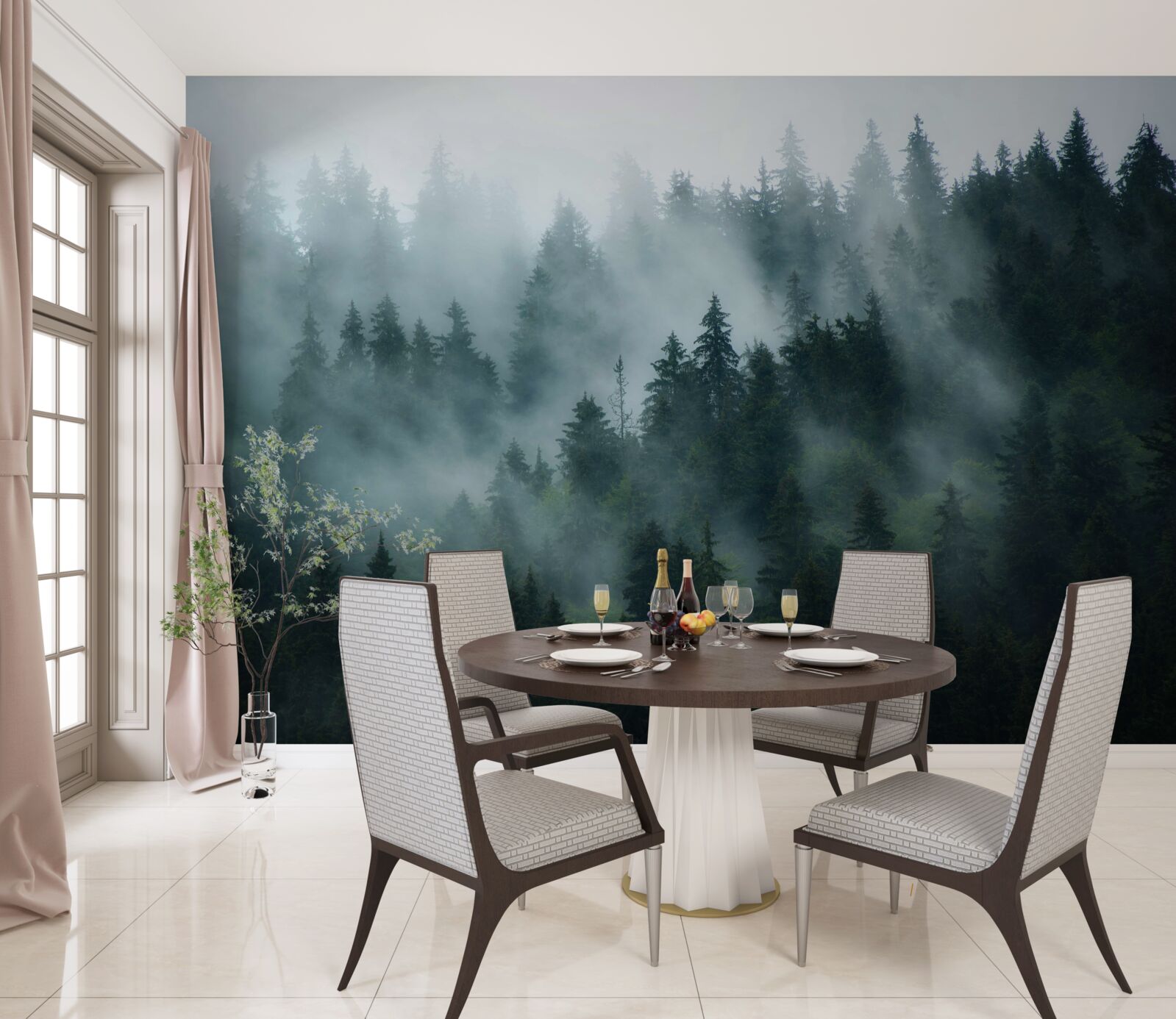 Fototapet ceața pândește în pini