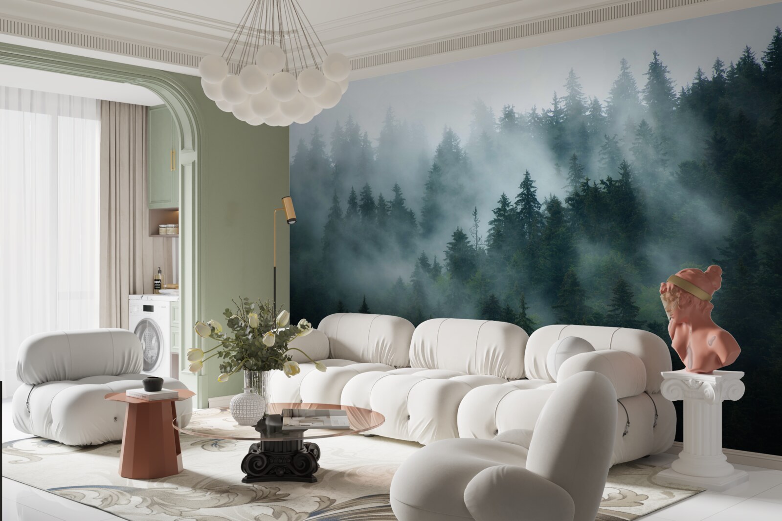 Fototapet ceața pândește în pini