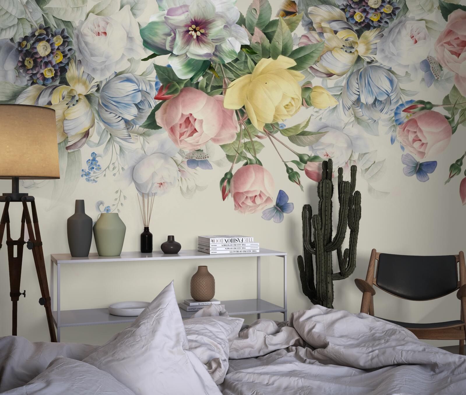 Fototapet set de flori roz