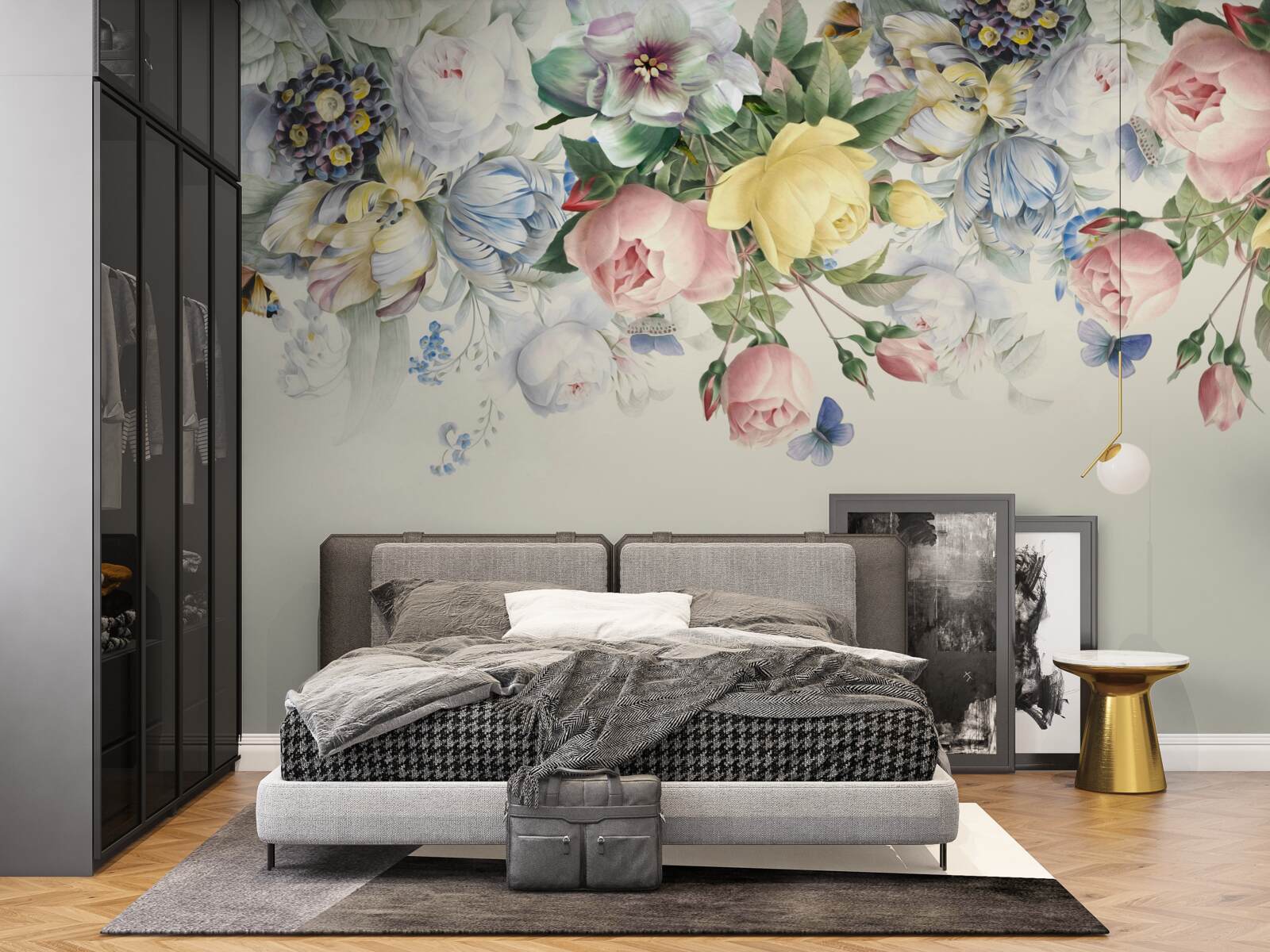 Fototapet set de flori roz