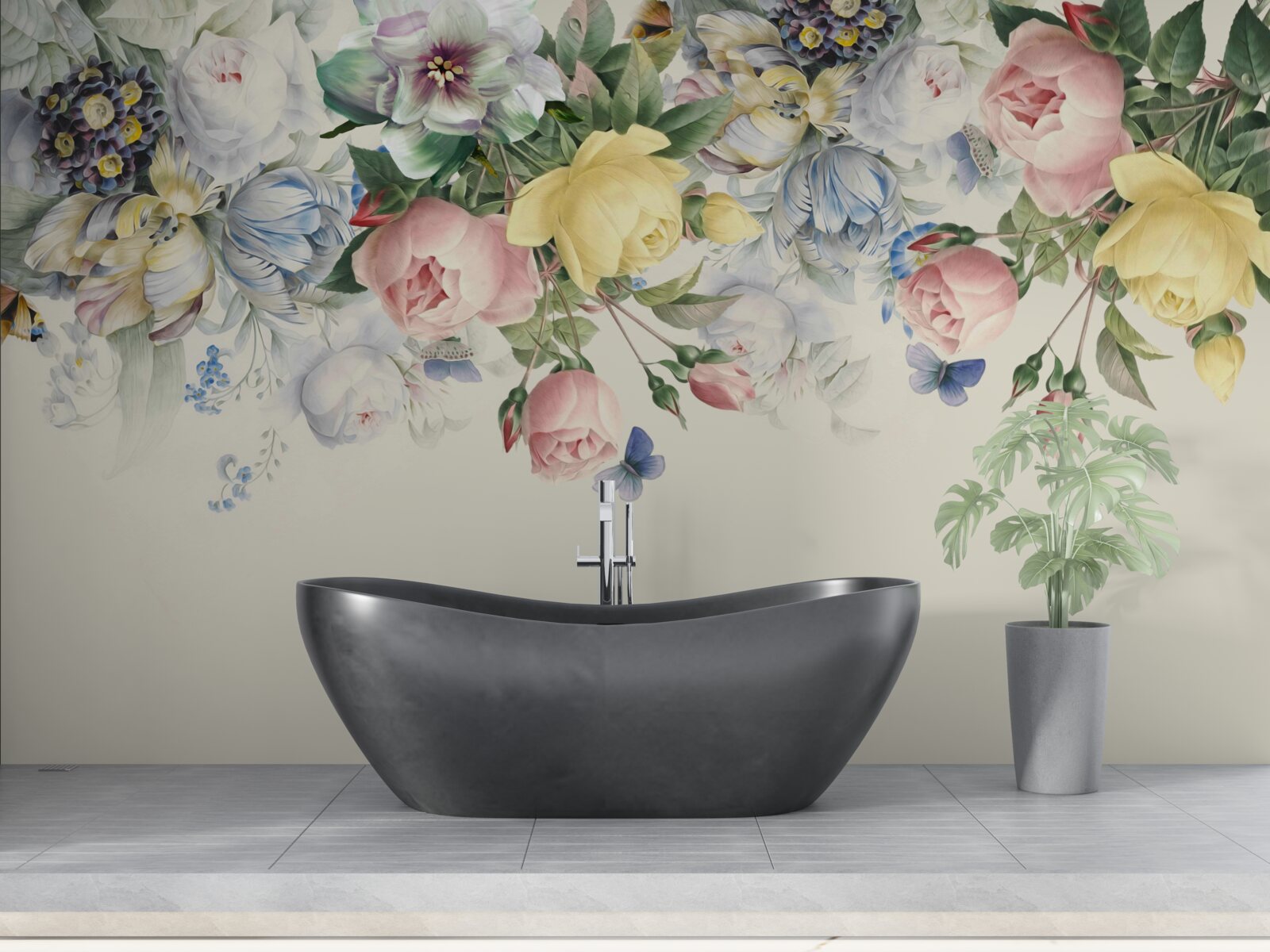 Fototapet set de flori roz