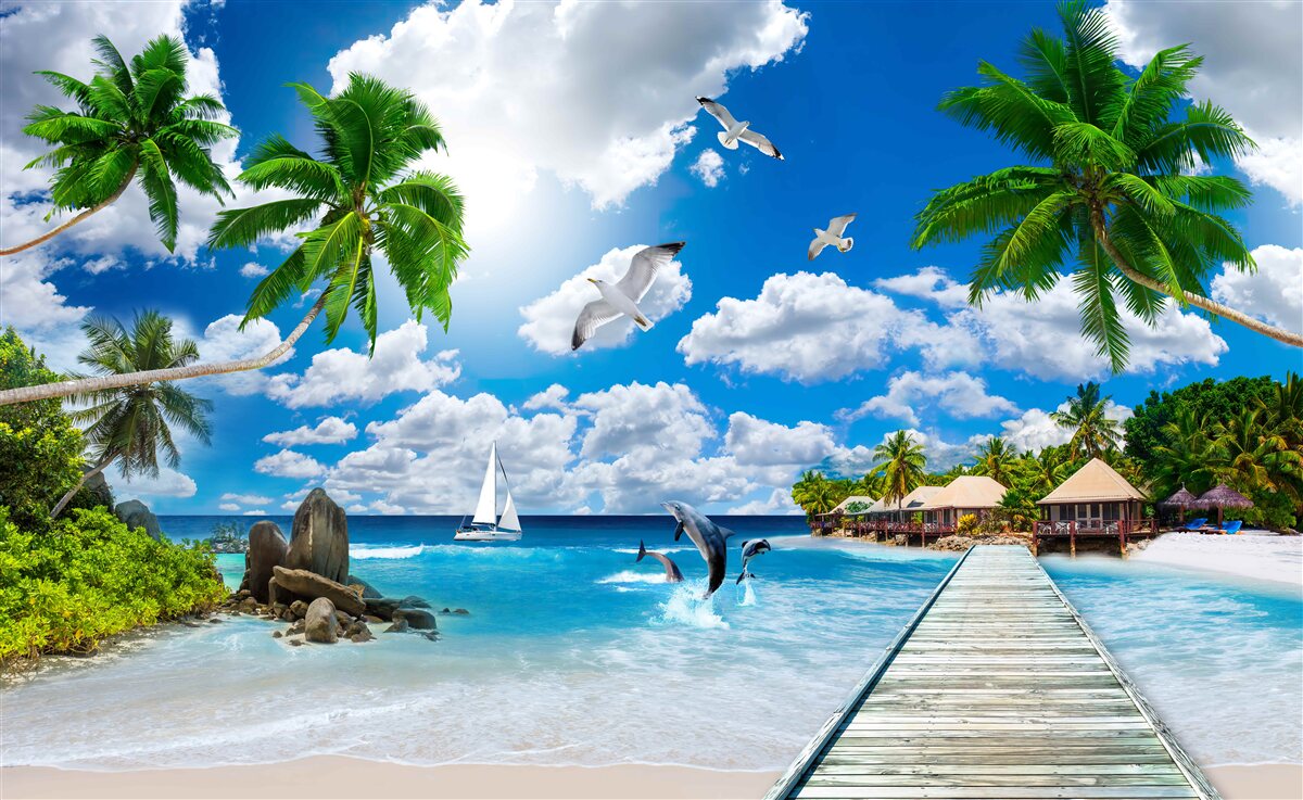 Fototapet o bucată de rai pe perete